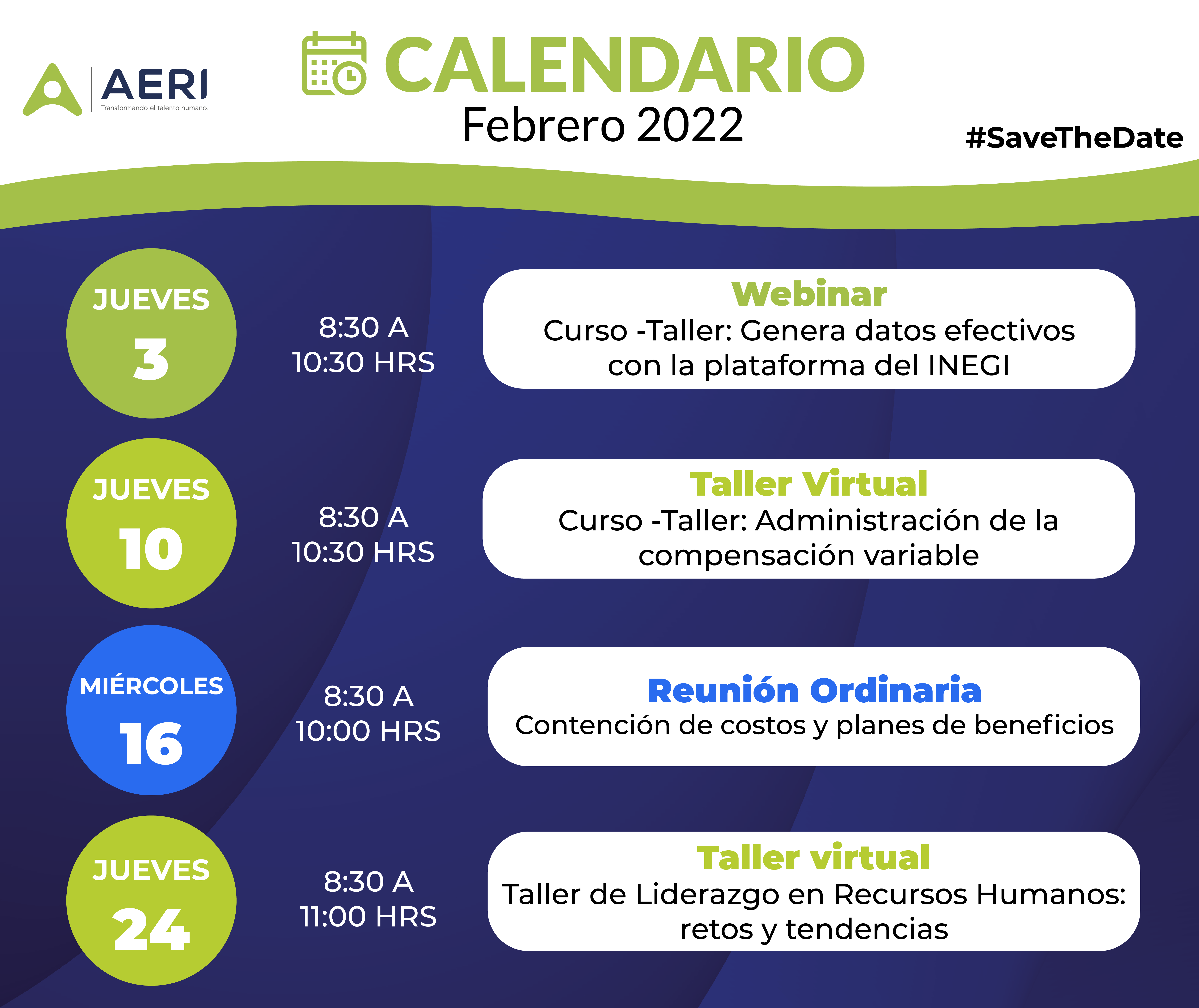 Calendario AERI Febrero 2022
